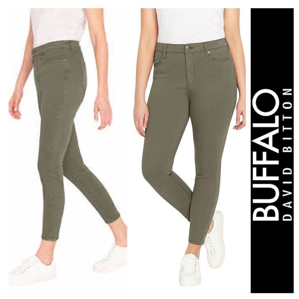 BUFFALO David Bitton Women’s High Rise Soft Stretch Ankle Skinny Jeans, Havana